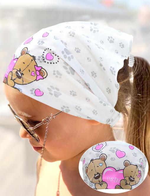 Косынка-бандана СОЛНЫШКО МИШКИ цв.Белый лапки