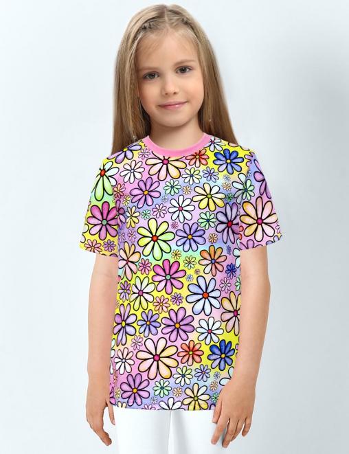 Футболка детская KETMIN HOME DG рис.Ромашки неон