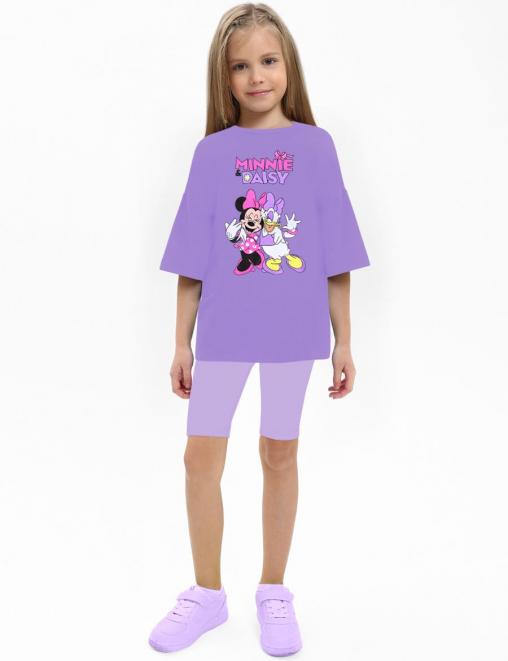 Костюм для девочки KETMIN МАЛИНА МИННИ и ДЕЙЗИ цв.Сиреневый (Футболка/Велосипедки)