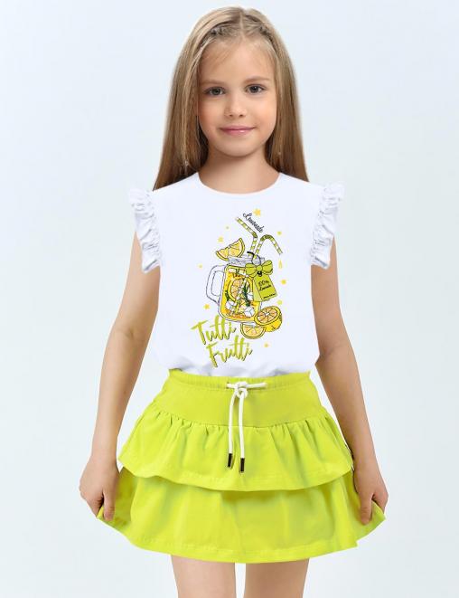 Футболка для девочки KETMIN ЛЕТО ЛИМОНАД цв. Белый