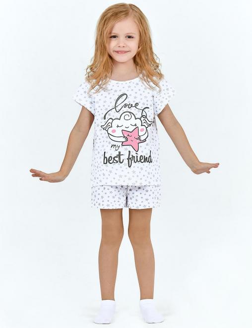 Пижама детская KETMIN DREAM ОБЛАЧКО цв.Белый со звездами Хлопок (Футболка/Шорты) Пижама детская KETMIN DREAM ОБЛАЧКО цв.Белый со звездами Хлопок (Футболка/Шорты)