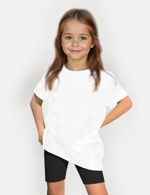 Костюм для девочки KETMIN МАЛИНА COLOR СПОРТ  цв.Белый/Черный (Футболка/Велосипедки)