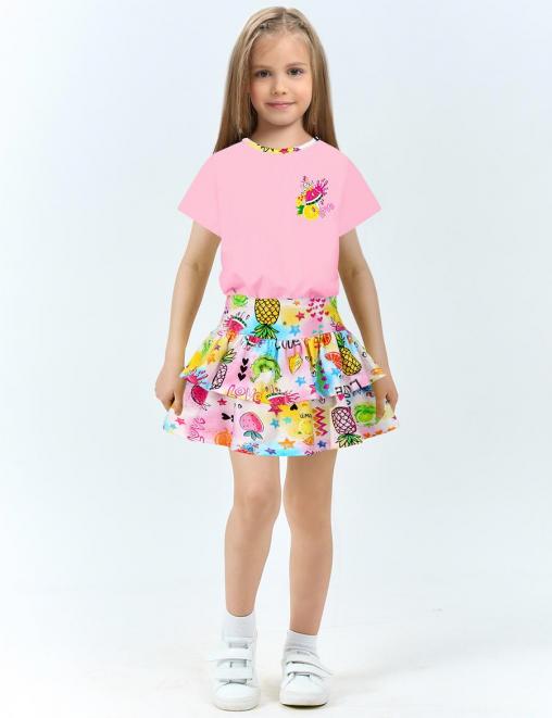 Костюм для девочки KETMIN ЕЖЕВИКА ЭКЗОФРУКТ цв.Розовый (Футболка/Юбка-шорты)