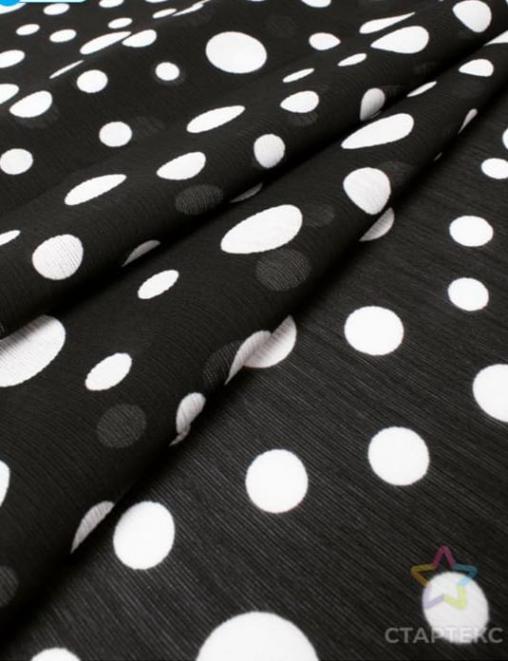 Шифон крэш Горох цв. Черный