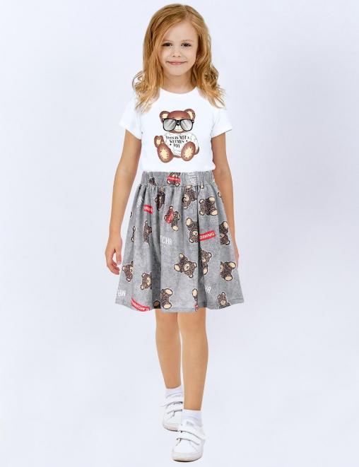 Юбка для девочки KETMIN ЛЕТНИЙ ОТДЫХ цв.Мишки Серый