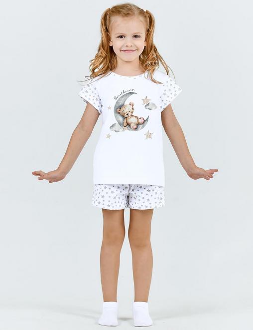 Пижама детская МАЛИНОВЫЕ СНЫ МИШКА НА ЛУНЕ (Футболка/Шорты) Пижама детская МАЛИНОВЫЕ СНЫ МИШКА НА ЛУНЕ (Футболка/Шорты)