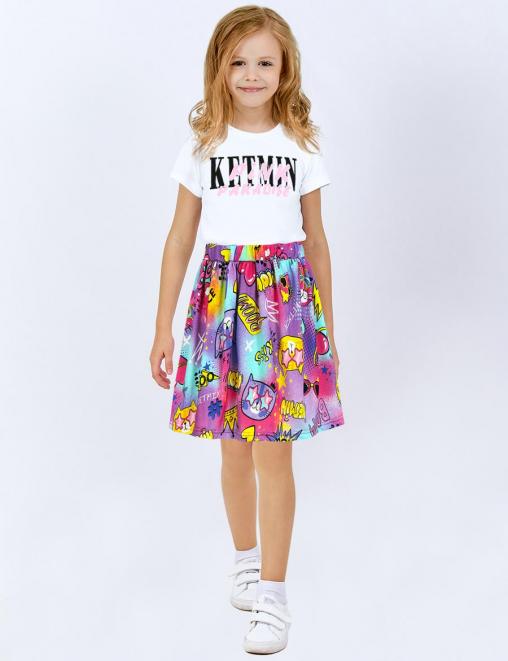 Юбка для девочки KETMIN ЛЕТНИЙ ОТДЫХ DG цв.Котики фуксия