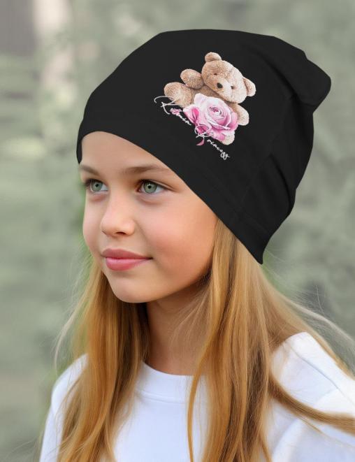 Шапка летняя COLOR Мишка ROSE цв.Черный