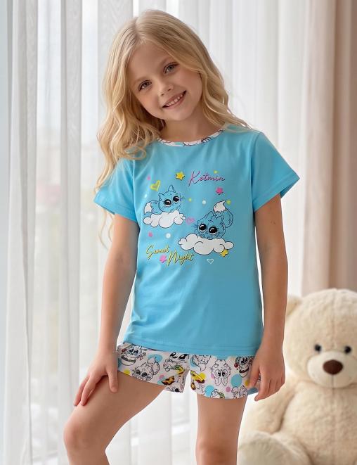 Пижама детская KОМФОРТ МОНСТРЯШКИ TOYS цв.Бирюза (Футболка/Шорты)