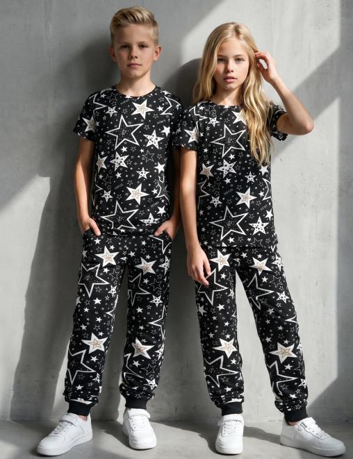 Костюм KETMIN SMART цв.STAR KM Чёрный (Футболка/Брюки)
