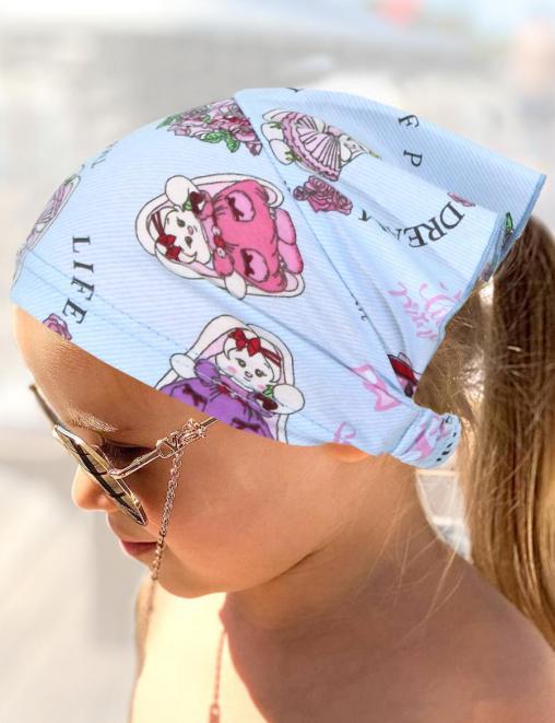 Косынка-бандана СОЛНЫШКО цв.Зайчики голубой