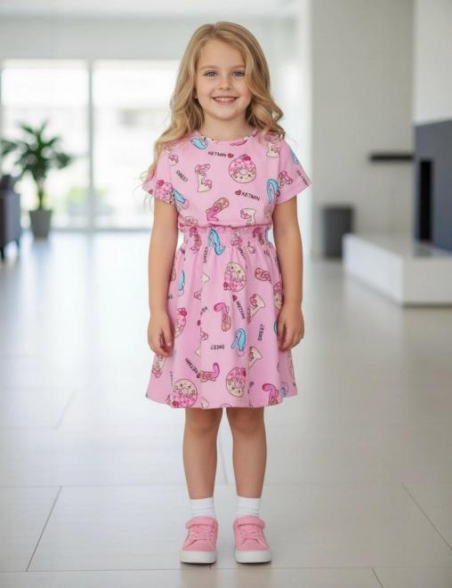 Костюм для девочки KETMIN HAPPY цв.LOVE Розовый (Футболка/Юбка)