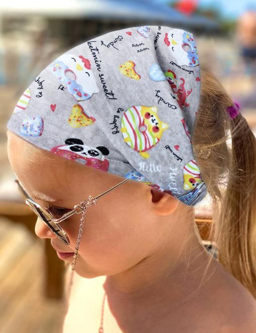 Бандана детская ПРЕМИУМ цв.Пончики Серый