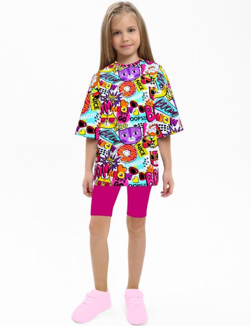 Костюм для девочки KETMIN МАЛИНА COMPACT цв.BOOM Неон (Футболка/Велосипедки)