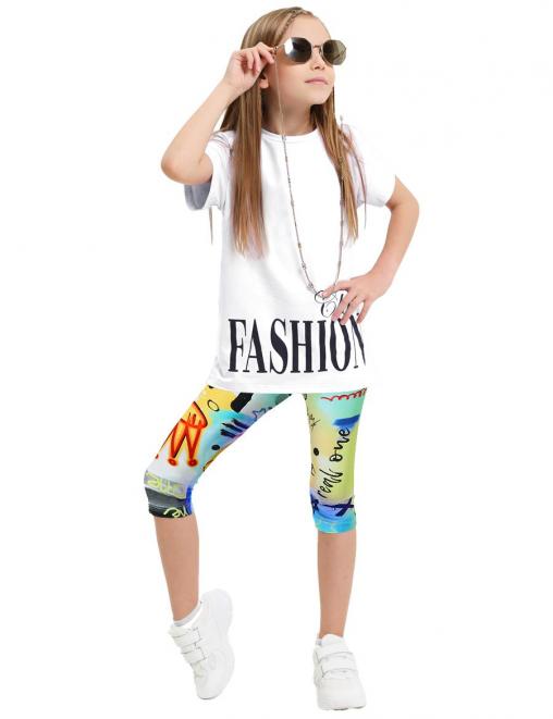 Бриджи для девочки DG цв.ГРАФФИТИ Яркий Неон