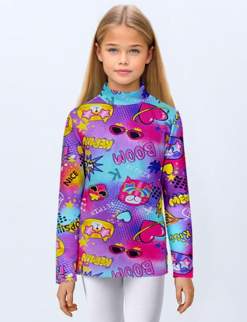 Водолазка детская KETMIN ЛАЙТ КОТИКИ цв.Фуксия