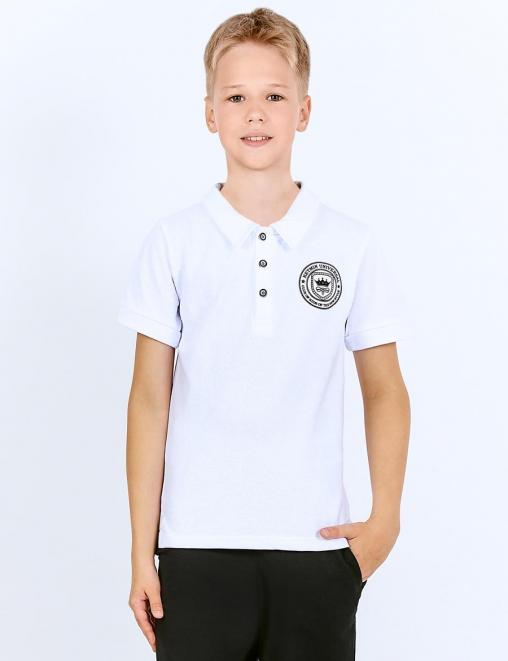 Футболка Поло KМ цв.Белый /ЛОГО