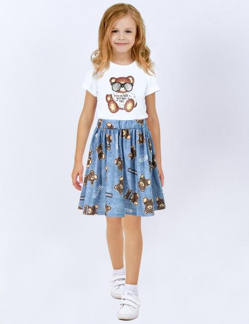 Юбка для девочки KETMIN ЛЕТНИЙ ОТДЫХ цв.Мишки Голубой