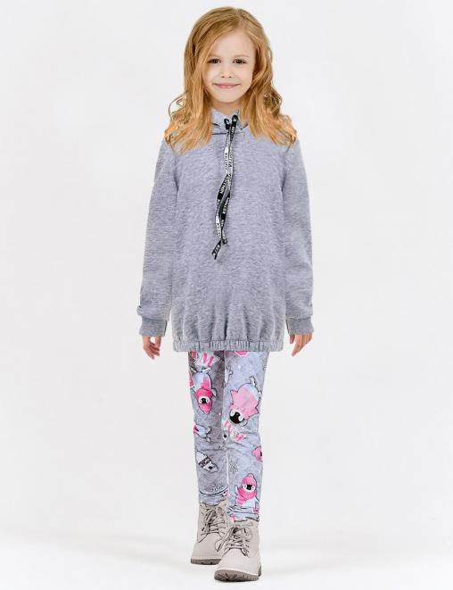 Костюм для девочки KETMIN ПИНГВИНЫ с начесом цв.Серый меланж