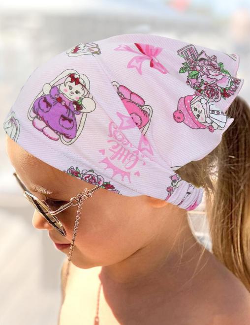 Косынка-бандана СОЛНЫШКО цв.Зайчики розовый