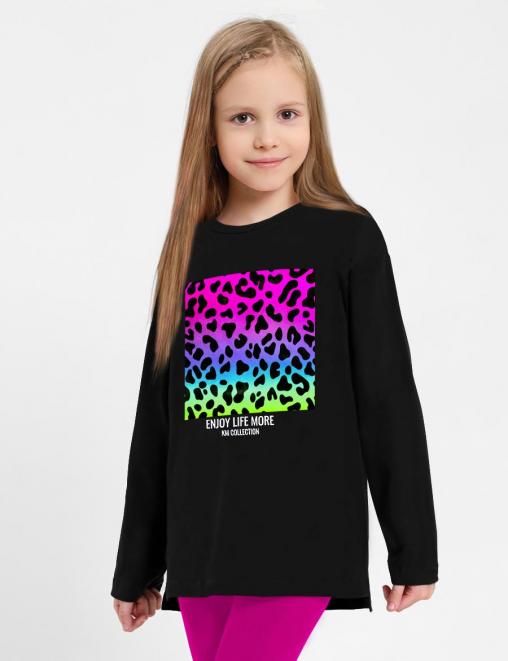 Лонгслив для девочки KETMIN РИТМ ENJOY цв.Черный