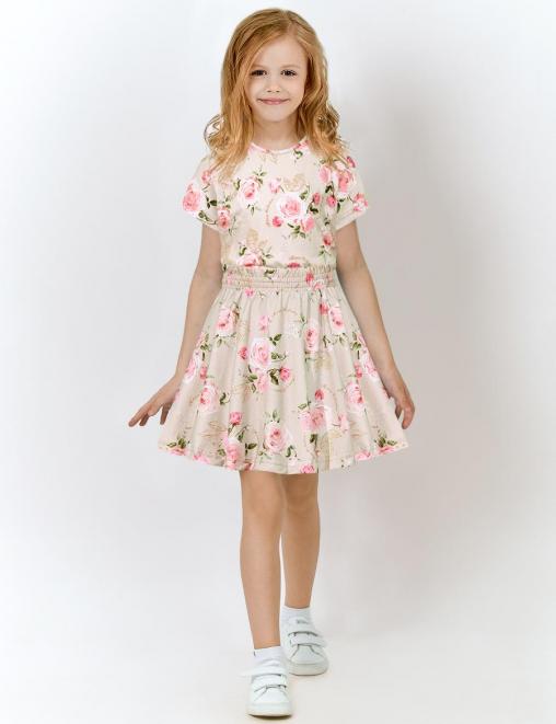 Костюм для девочки KETMIN HAPPY DG цв.Нежная роза Бежевый (Футболка/Юбка)