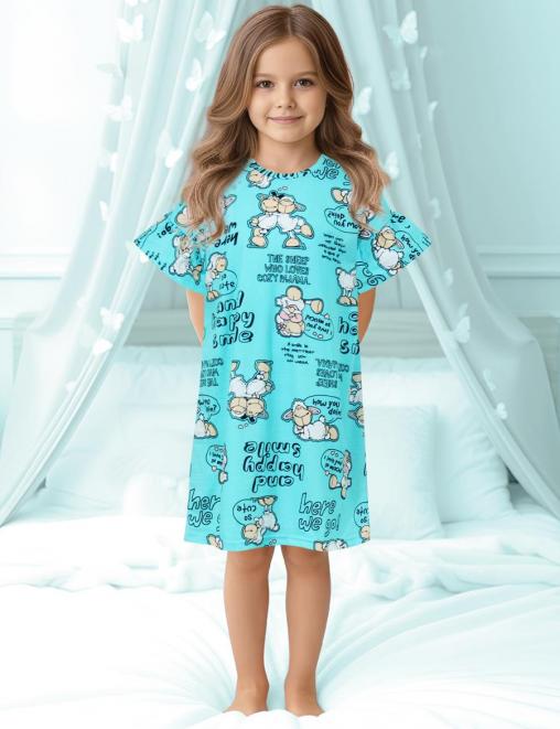 Сорочка детская KETMIN НОЧКА цв.Барашки Бирюза