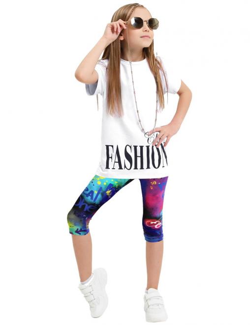 Бриджи для девочки DG цв.ГРАФФИТИ Черный Неон