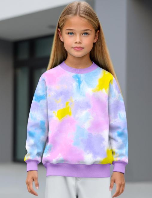 Свитшот детский KETMIN ТИП ТОП DG ТАЙ ДАЙ Неон  /Байка