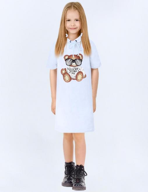 Платье-толстовка для девочки KETMIN МИШКА TOY цв.Белый