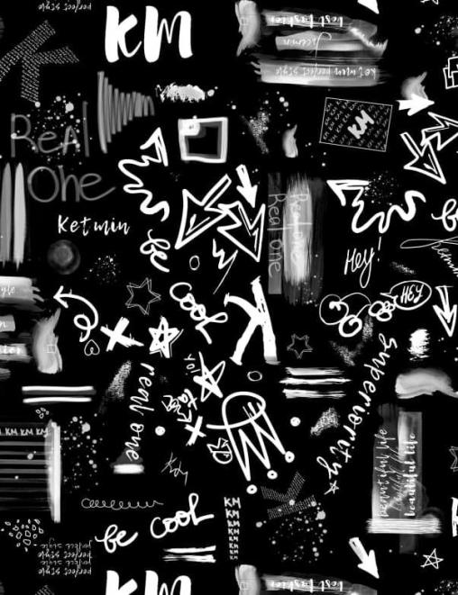 Ткань курточная Дюспа цв.ГРАФФИТИ Черный