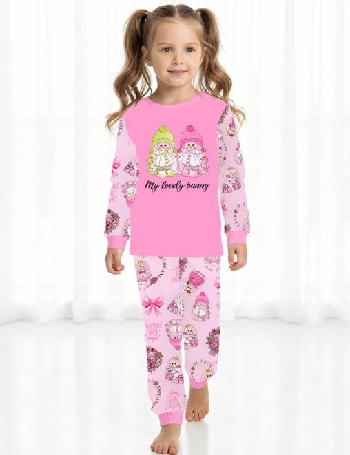 Пижама детская KETMIN HOME MY LOVELY BUNNY цв.Розовый (Лонгслив/Брюки)