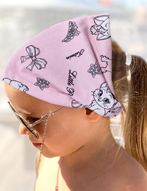 Бандана детская ХЛОПОК Киска Princess цв. Розовый