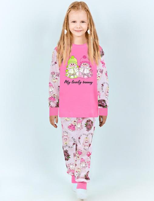 Пижама детская KETMIN HOME MY LOVELY BUNNY цв.Розовый (Лонгслив/Брюки)
