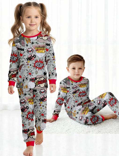 Пижама детская KETMIN НОЧКА  RS BOOM с начесом цв.Серый