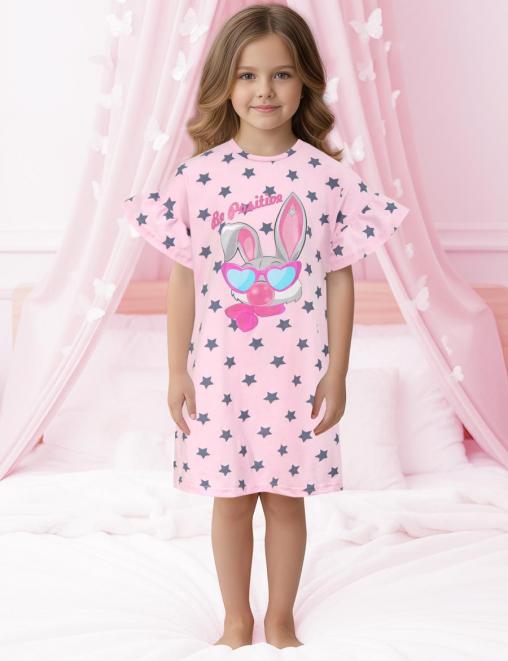 Сорочка детская KETMIN COMFORT POSITIVE цв.Розовый со звездами