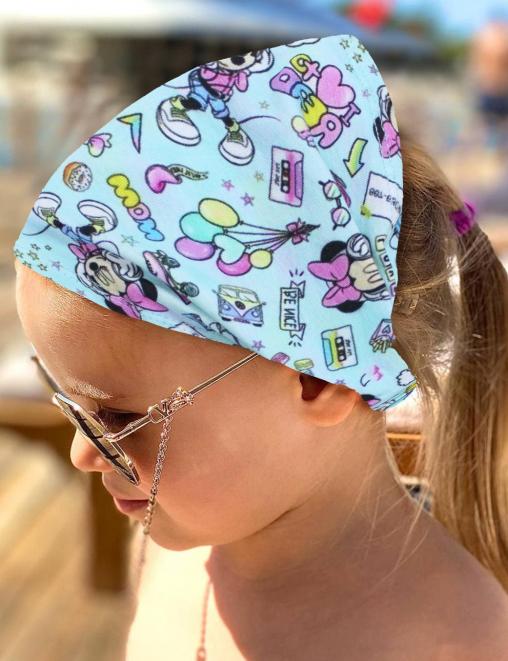 Бандана детская ПРЕМИУМ цв.Minnie music голубой