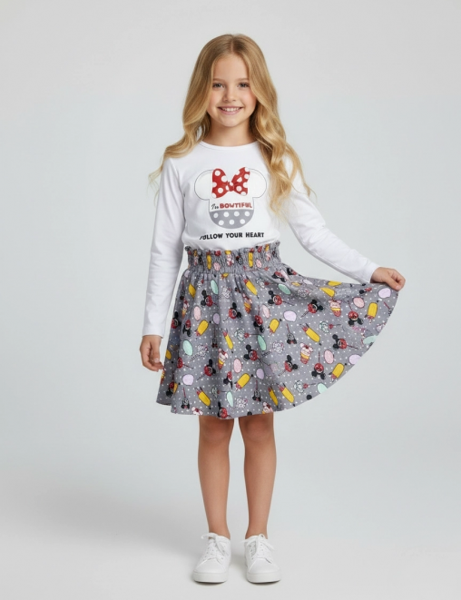 Костюм для девочки KETMIN LONG HAPPY СЛАДКИЙ ПРАЗДНИК цв.Белый/Серый