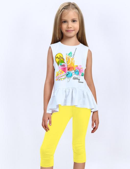 Костюм летний для девочки KETMIN SUNNY BEACH цв.Белый/Желтый