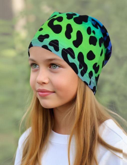 Шапка летняя ЛЕО НЕОН сине-зеленая