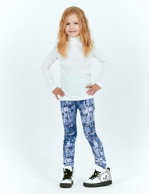 Треггинсы с начесом KETMIN ОСЕННИЙ ТРЕНД рис.Джинс синий потертый