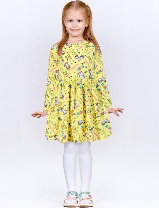 Платье для девочки KETMIN UNIVERSAL цв.Единорожки желтый