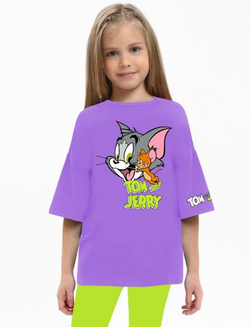 Футболка детская KETMIN ПРИВЕТ ТОМ И ДЖЕРРИ цв.Сиреневый
