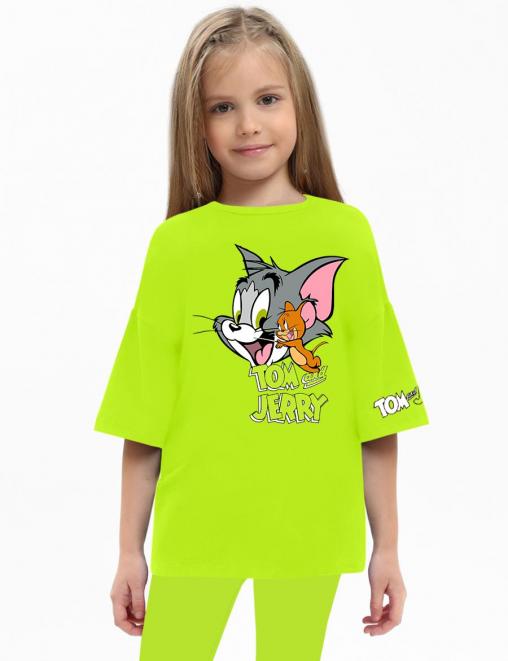Футболка детская KETMIN ПРИВЕТ ТОМ И ДЖЕРРИ цв.Салатовый