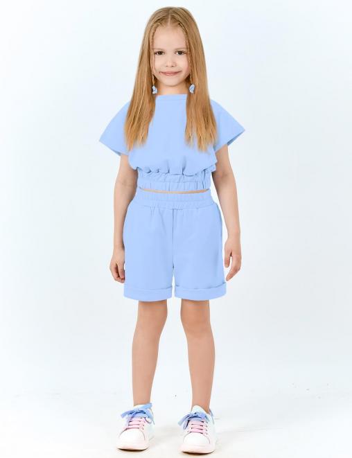 Костюм для девочки KETMIN MONACO 2 цв.Небесно Голубой (Футболка/Шорты)