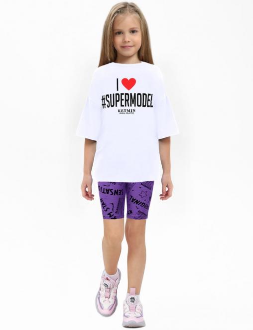 Велосипедки для девочки DG GLAMOROUS цв.Фиолетовый