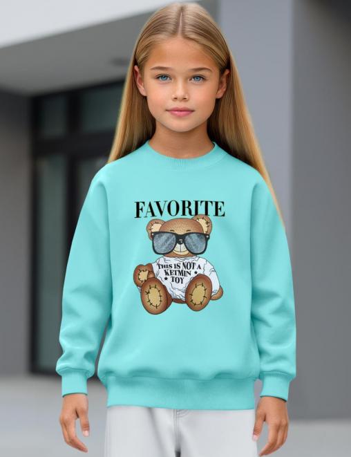 Свитшот детский KETMIN МИШКА TOY цв.Бирюза
