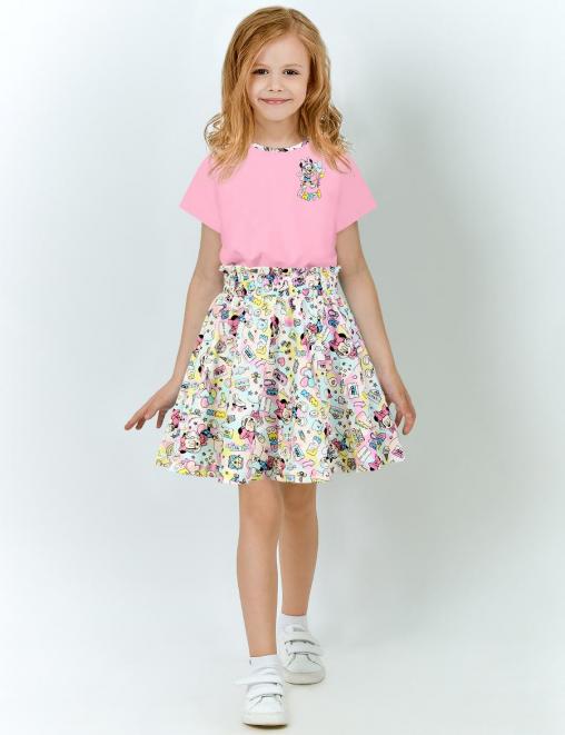 Костюм для девочки KETMIN HAPPY PR цв.Розовый/Minnie music (Футболка/Юбка)