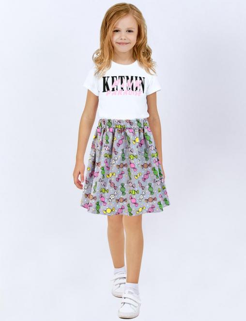 Юбка для девочки KETMIN ЛЕТНИЙ ОТДЫХ цв.Конфетки серый