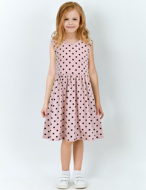 Платье для девочки KETMIN ТУТТИ ФРУТТИ цв.Мокко/черный горох